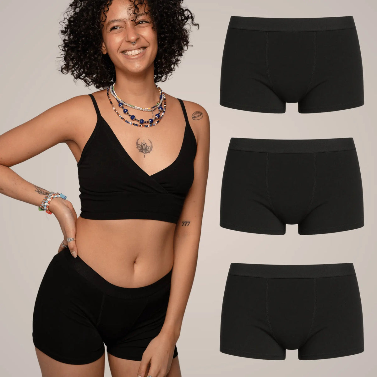 3x Periodenboxershorts Dahlia - für die Nacht