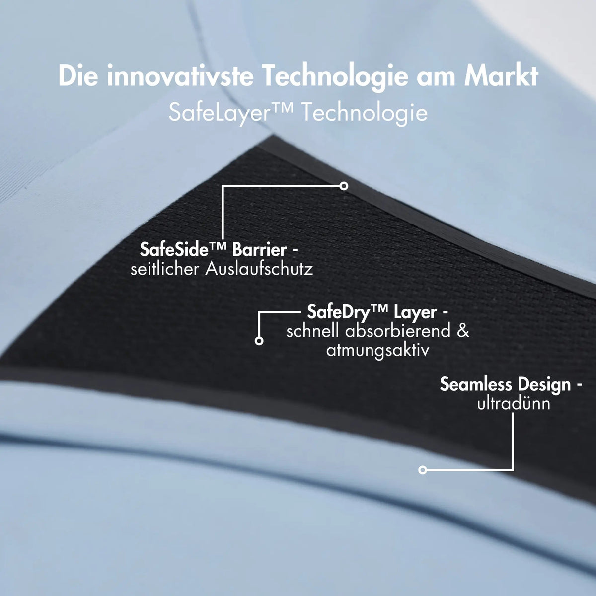 Oleander hellblau - seamless Periodenslip mit hoher Saugkraft