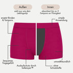Dahlia fuchsia - Perioden Boxershorts für die Nacht