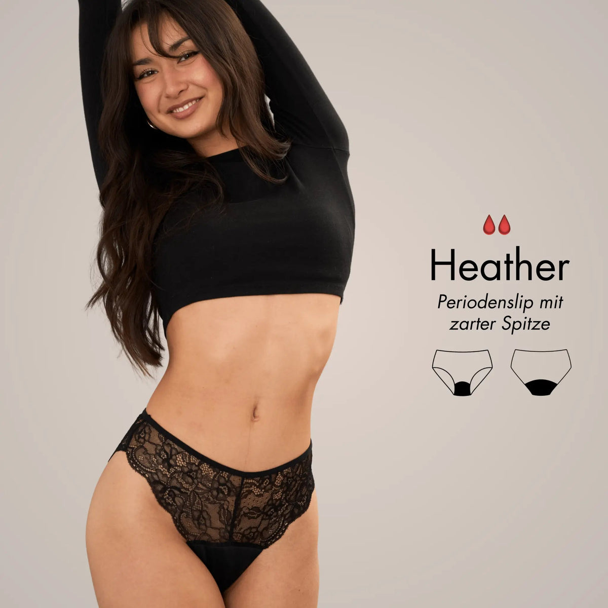 Heather - Periodenslip mit zarter Spitze