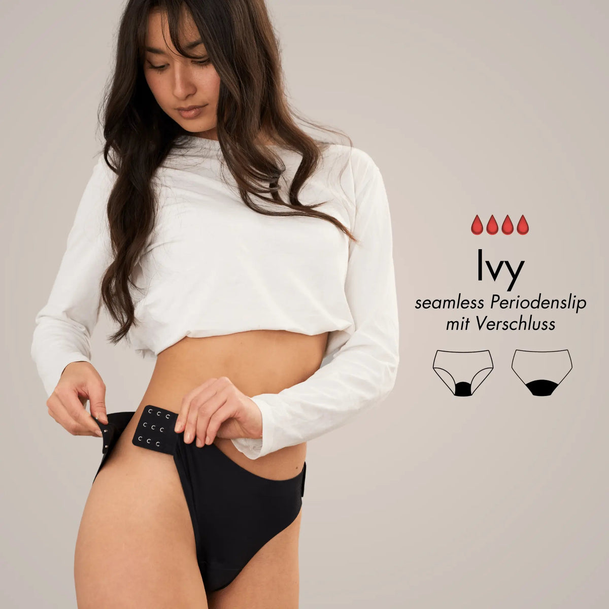 Ivy - seamless Periodenslip mit Verschluss