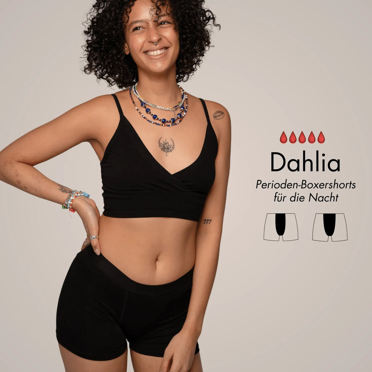 3x Periodenboxershorts Dahlia - für die Nacht